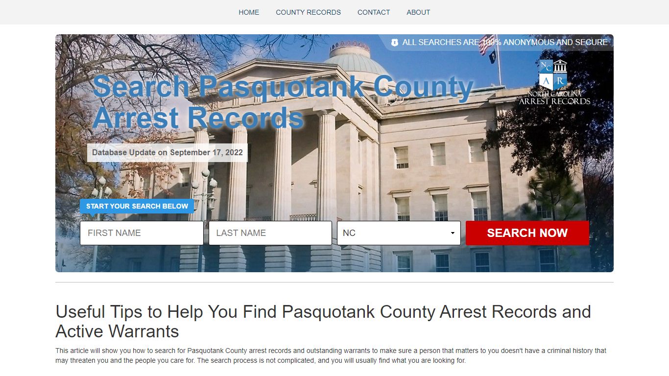 Learn How to Search for Pasquotank County Arrest Records